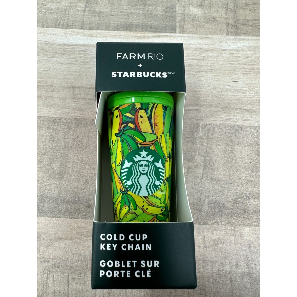 2025 STARBUCKS TROPICAL YELLOW/GREEN BRAZIL FARM‎ RIO COLD CUP KEYCHAIN